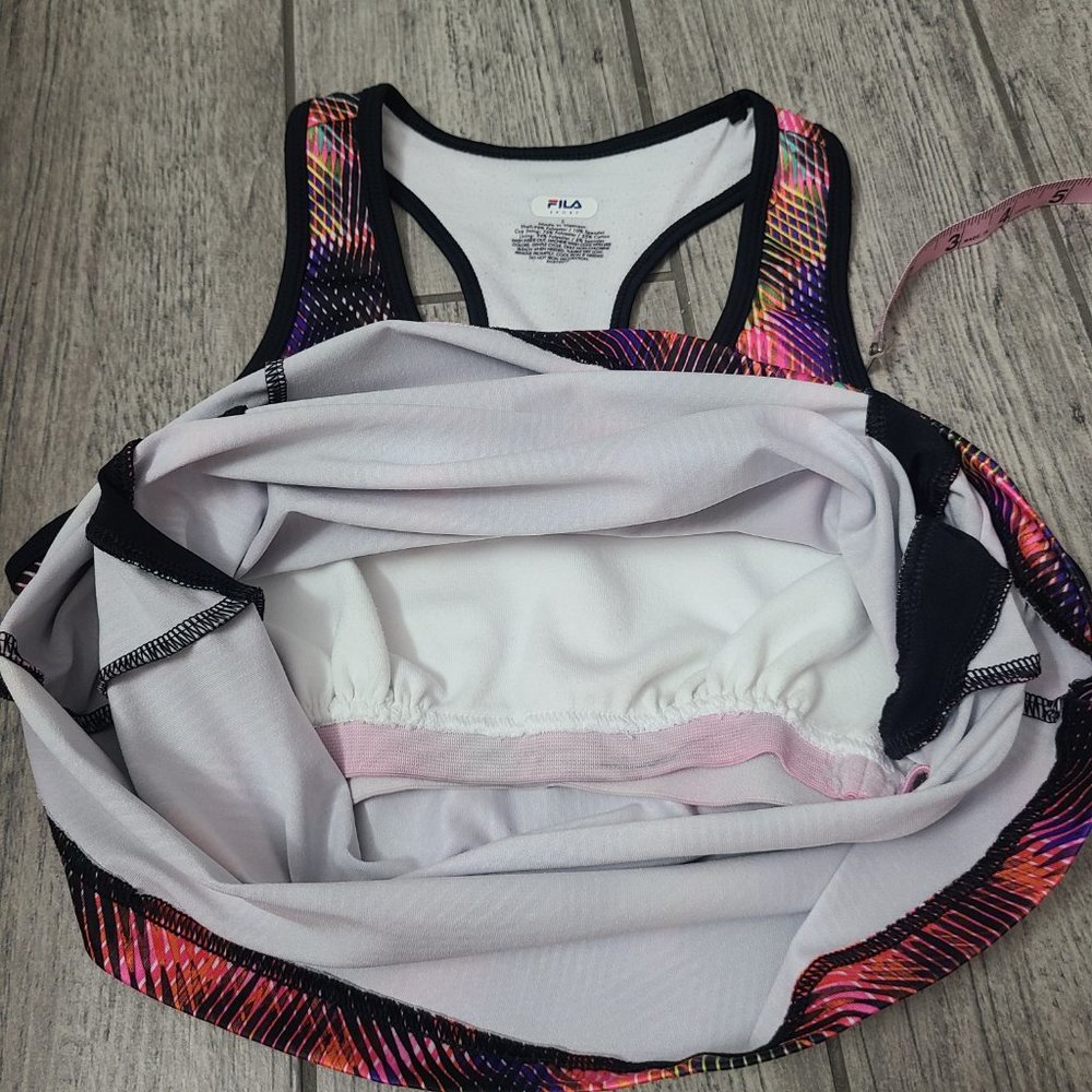 Fila women's athletic racerback workout tank top pink multi color size small - Picture 8 of 8